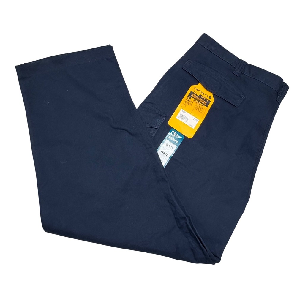 Carhartt Cargo Work Pants Mens 44x30 Navy Blue Rugged Flex Relaxed Fit BN3574-M
